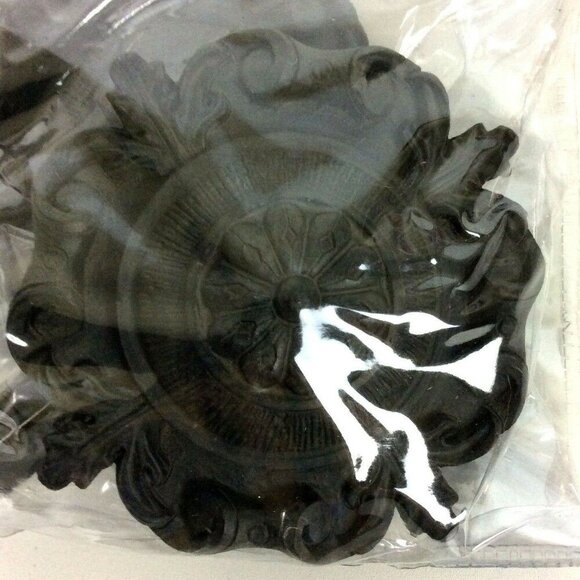 Paris Marché Remi 2 Curtain Holdbacks Art Bronze Floral Medallion - Picture 2 of 3